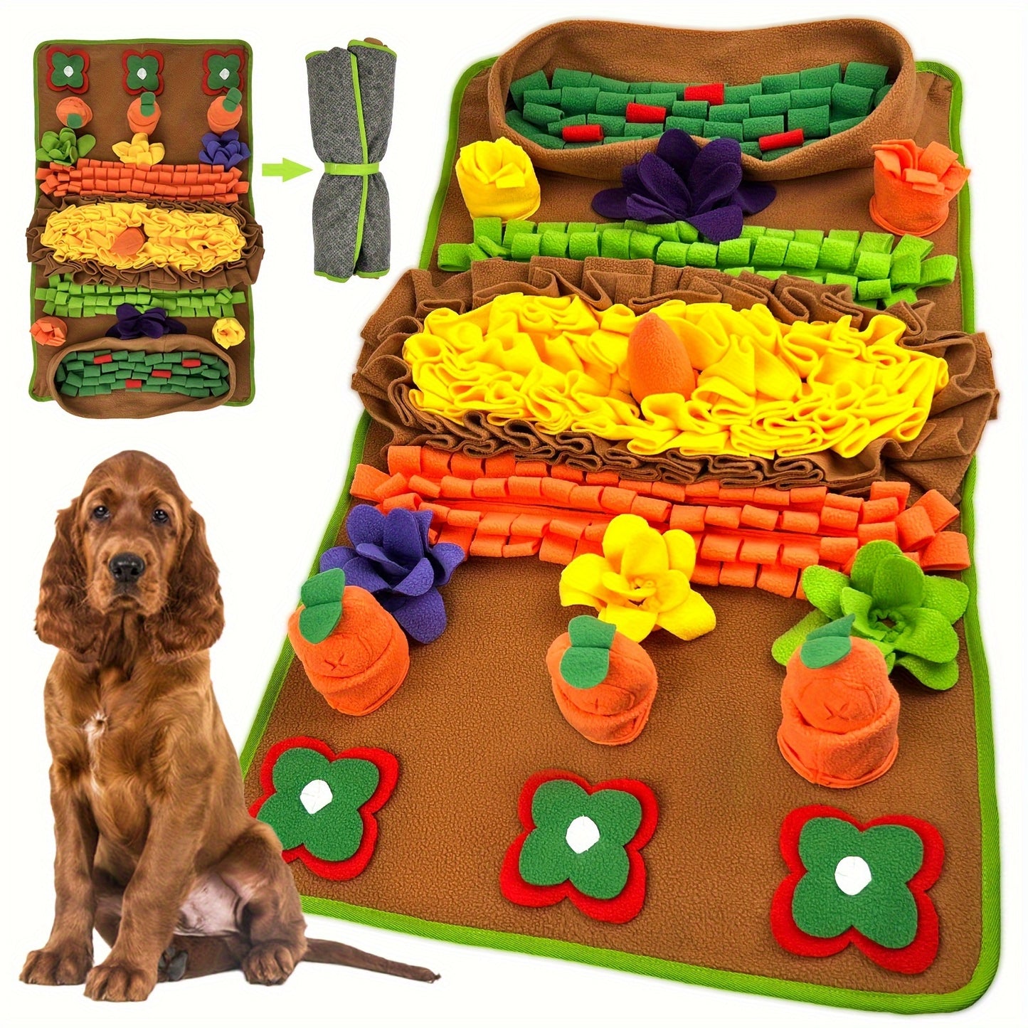 Tapis interactif pour chiens, pour exercices olfactifs, tapis d'alimentation lente et anti-stress, lavable en machine
