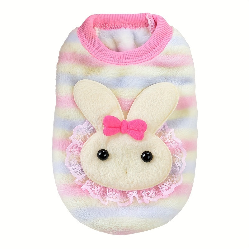 Gilet douillet en polaire pour chien avec jolis motifs d'animaux : lapin, escargot, grenouille, poney, etc - idéal pour les petites races - lavable à la main uniquement