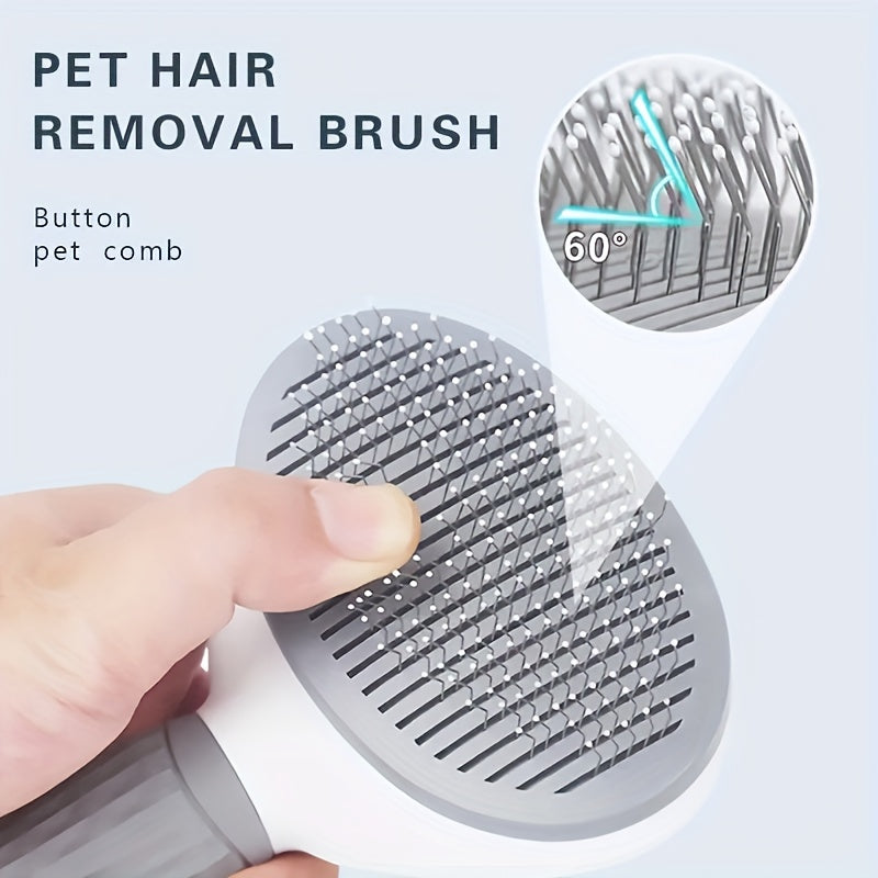 Brosse de toilettage pour chien, chat et lapins, conçue pour éliminer les poils morts. Elle est dotée d'un mécanisme autonettoyant adapté aux animaux à poils longs et à poils courts, diverses couleurs