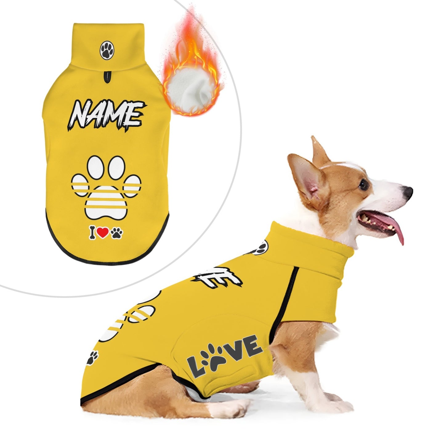 Sweat-shirt personnalisable pour chien, en polyester, confortable et chaud, adapté aux chiens de taille moyenne et grande - lavable en machine, diverses couleurs