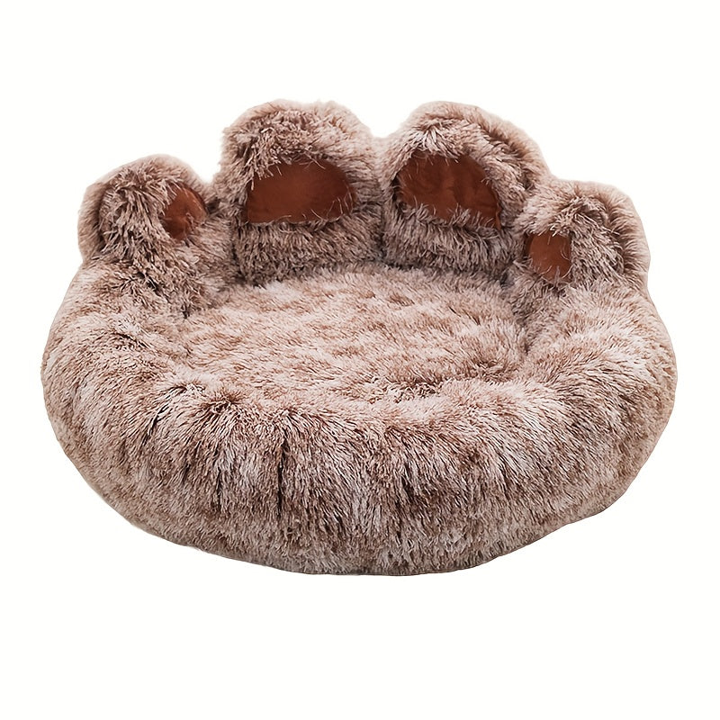 Un lit douillet en forme de patte d'ours adapté aux chiens et aux chats, offrant une solution de couchage douce et confortable pour vos compagnons à quatre pattes, diverses couleurs