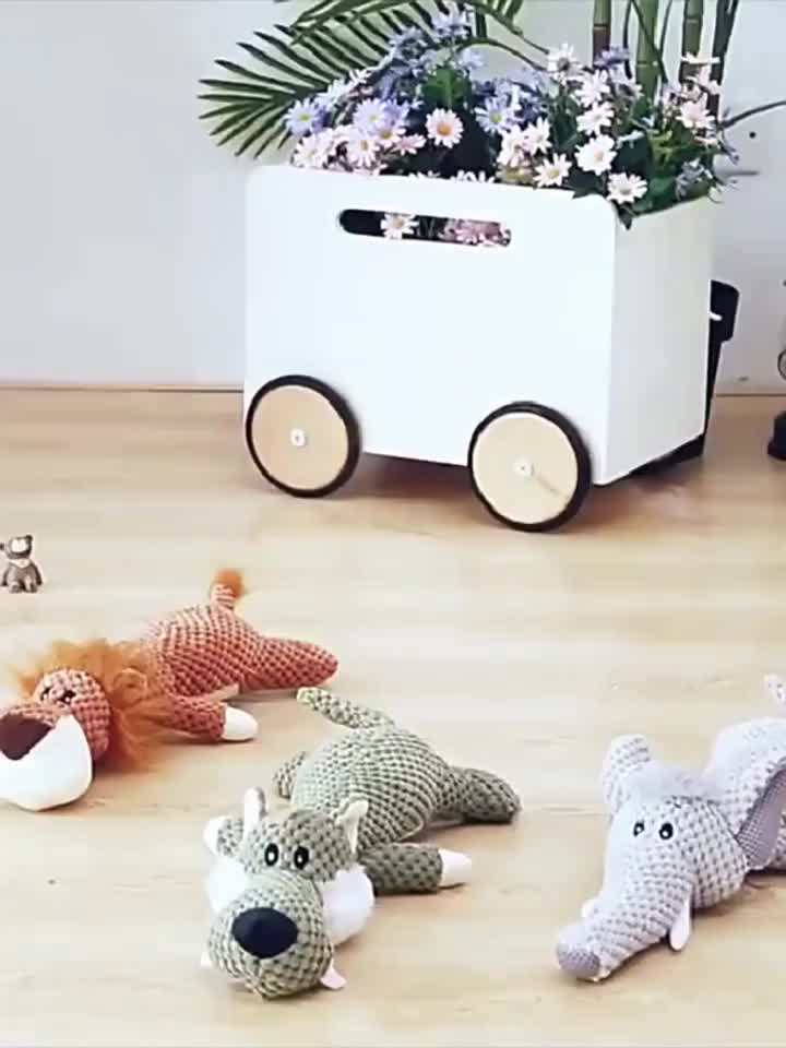 Grande peluche pour chien avec son, modèle de lion, loup, éléphant et canard
