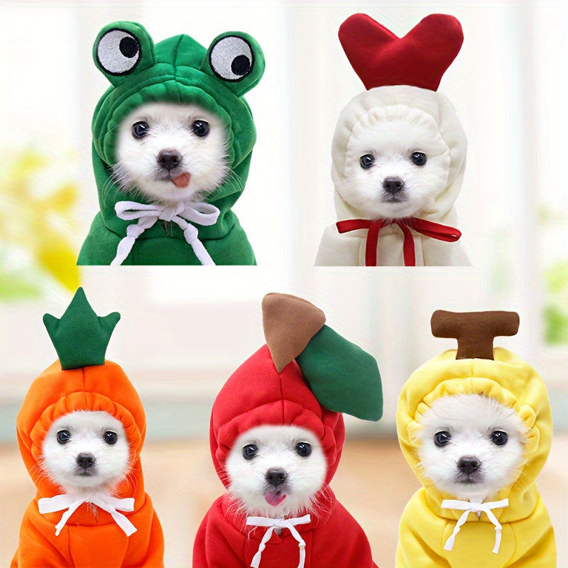 Costume pour petit chien en forme de carotte, de tomate et de banane, sweat facile à enfiler, bien chaud