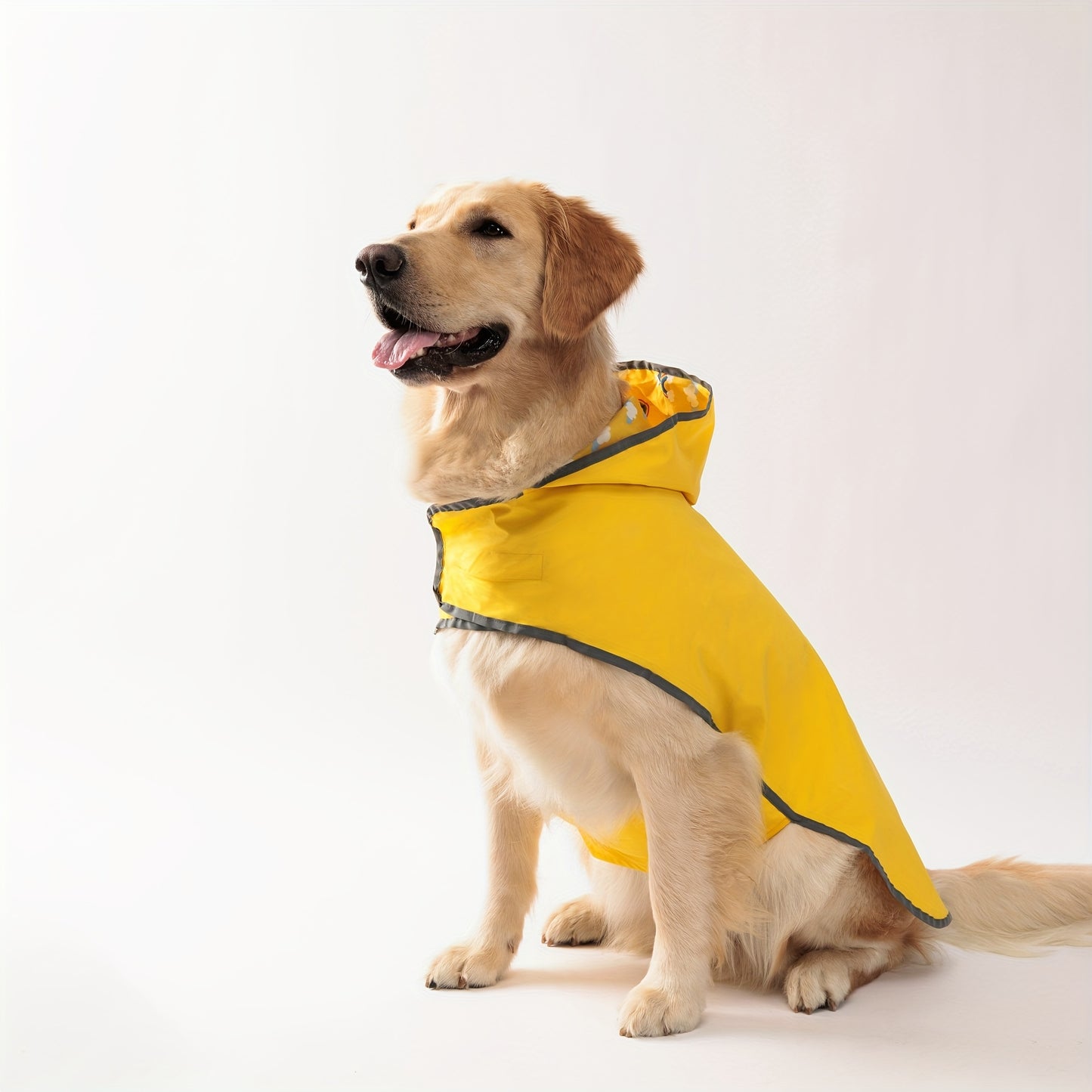 Imperméable jaune, réversible avec motifs, pour chien