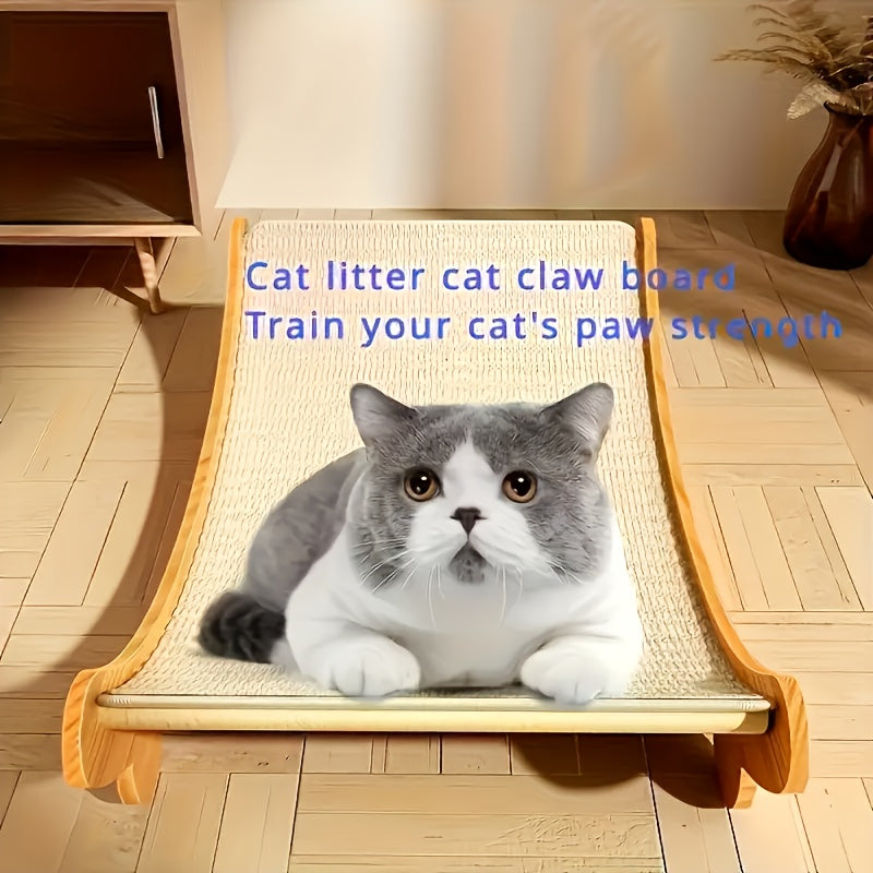 Lit pour chat à surface incurvée, plusieurs tailles disponibles pour permettre aux chats de « griffer et se blottir » et profiter d'un bonheur total, intérieur en carton, extérieur en bois massif
