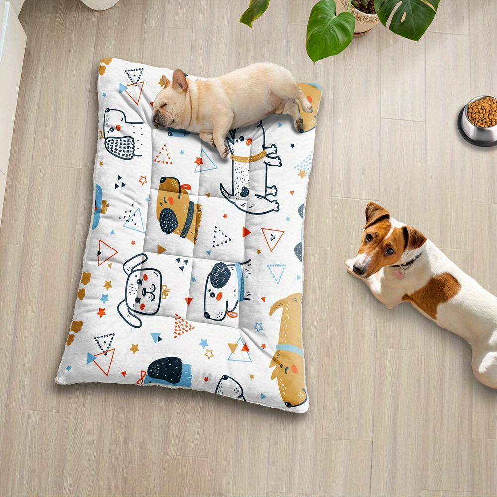 Lit/matelas pour chien avec imprimés mignons, lavable en machine - épais, doux et confortable