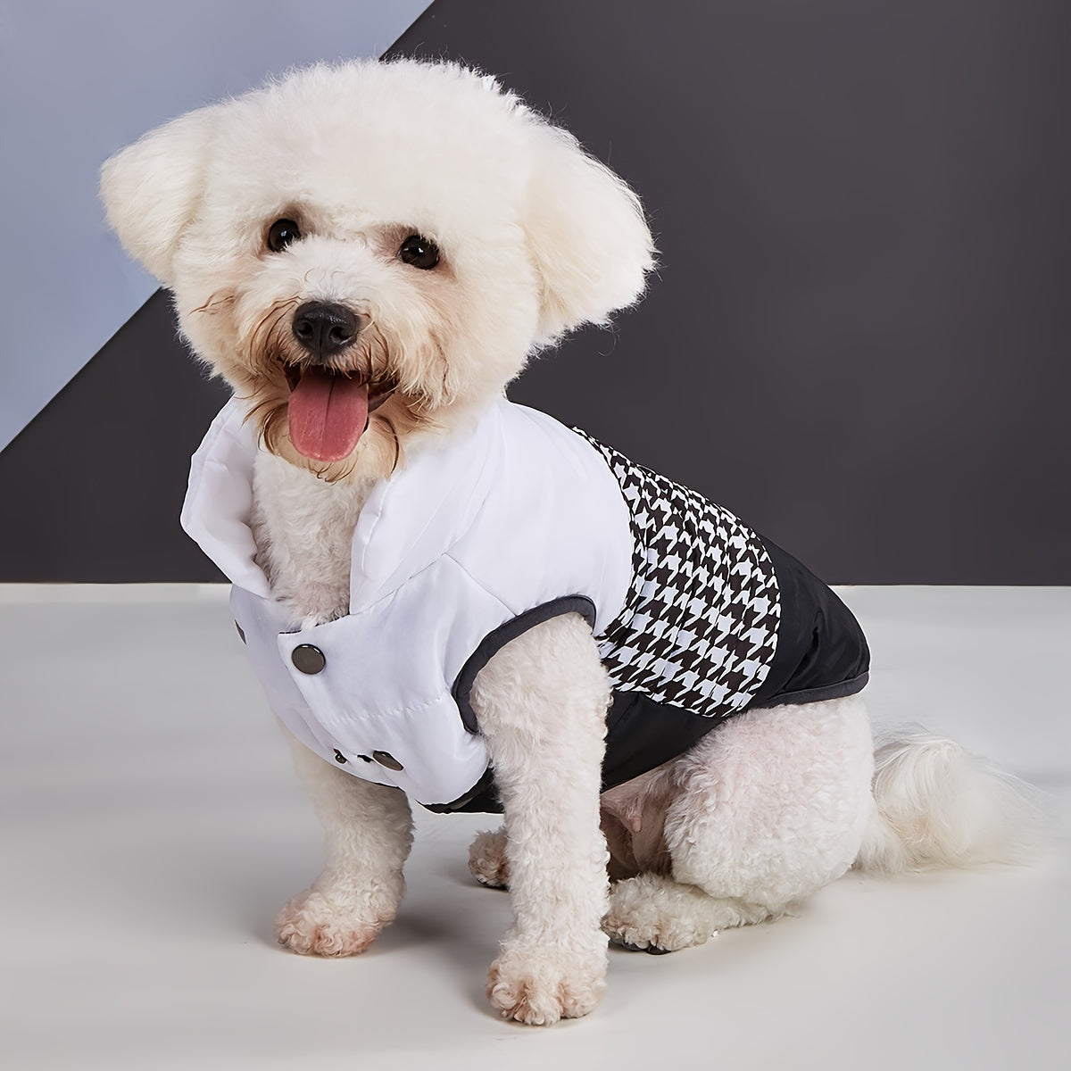 Manteau d'hiver rembourré, patchwork tricolore, pour chiens, diverses couleurs et divers motifs