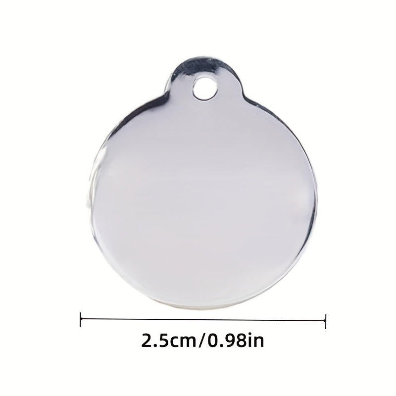 Médaille personnalisée pour chien, ronde avec une patte gravée sur la face avant, diverses couleurs