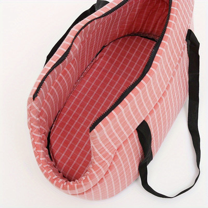 Sac de transport pour chien, portage à l'épaule, confortable et bien chaud, motif à carreaux de différentes couleurs