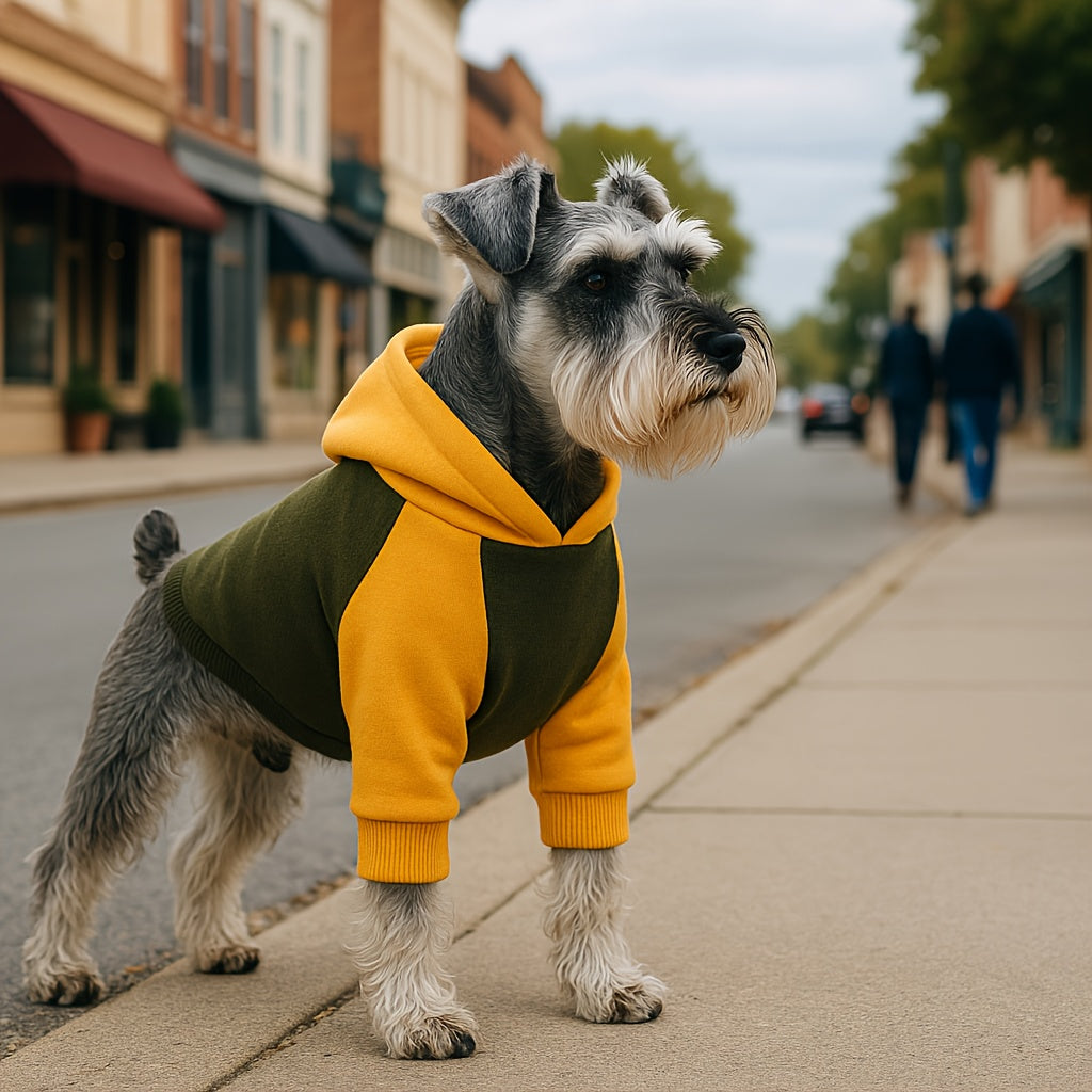 Pull d'hiver classique pour chien avec capuche et poches