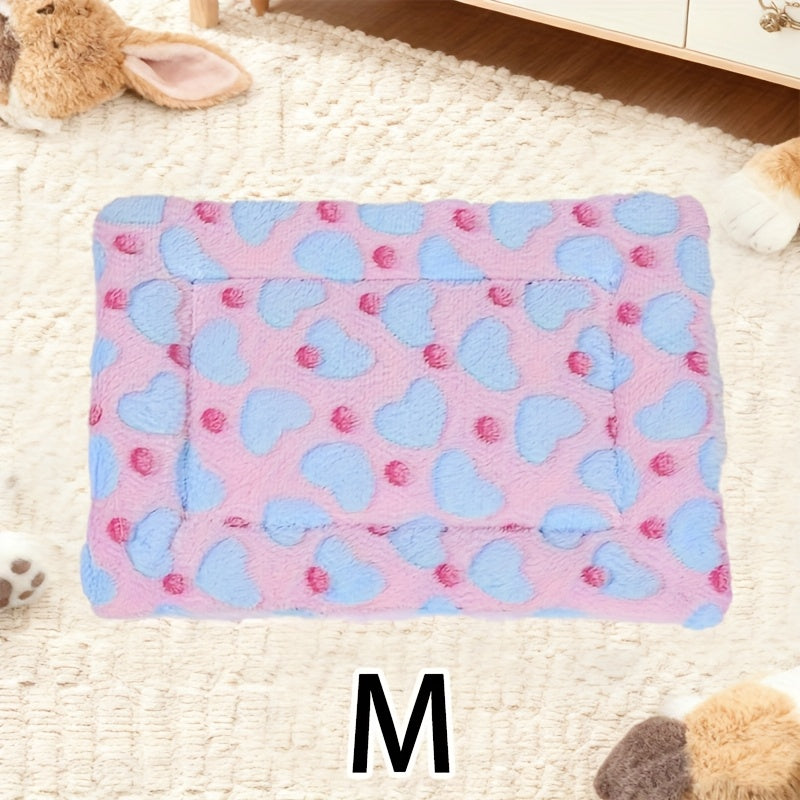 Tapis double épaisseur pour chien et chat, chaud et confortable, divers motifs imprimés, diverses couleurs