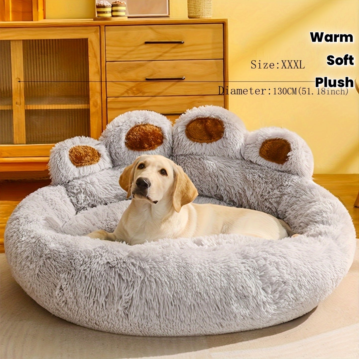 Lit douillet pour chien et chat en forme de patte d'ours, diverses couleurs, très chaud et confortable