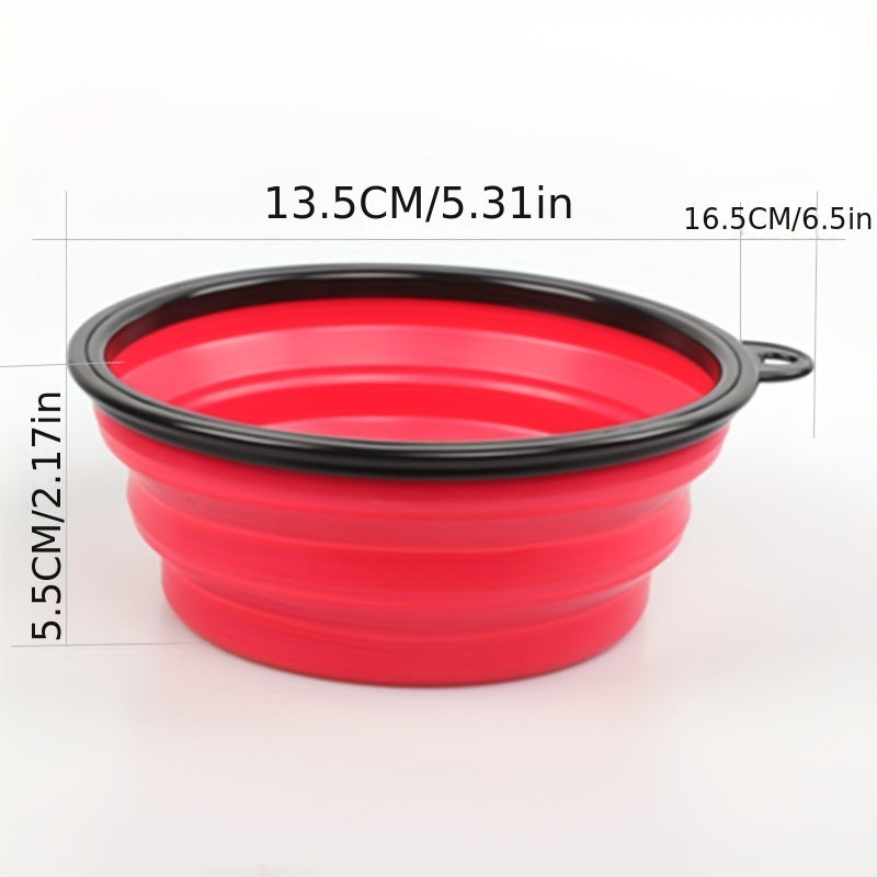 Bol pliable pour animaux, pratique pour les voyages, gain de place, facile à transporter grâce à son mousqueton, diverses couleurs