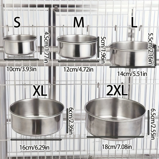 Gamelles suspendues en acier inoxydable pour chiens, ensemble durable de mangeoires et abreuvoirs pour cage, facile à assembler - Réduit la tension sur le cou et le dos de l'animal, idéal pour les grandes races