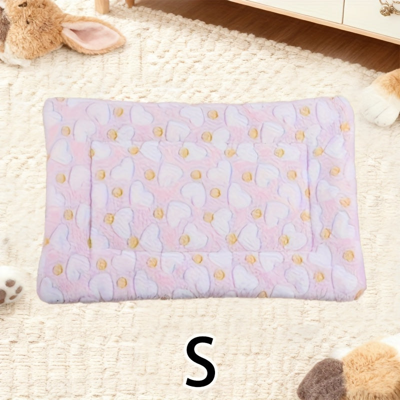 Tapis double épaisseur pour chien et chat, chaud et confortable, divers motifs imprimés, diverses couleurs