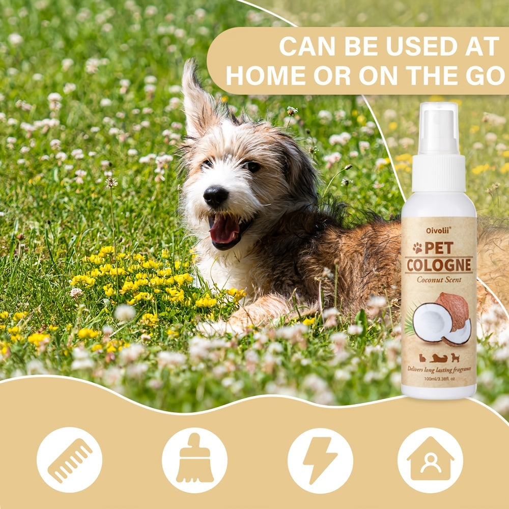 Spray parfumé spécialement formulé qui offre un parfum durable, garantissant que votre adorable compagnon se démarque lors des promenades et apporte une énergie rafraîchissante à sa vie.