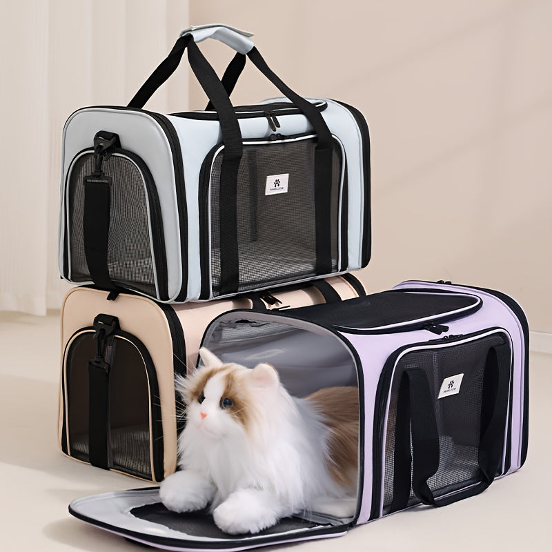 Sac de transport pour chien et chat, conçu en maille pour permettre une totale aération pour un confort optimal de votre animal. Diverses couleurs