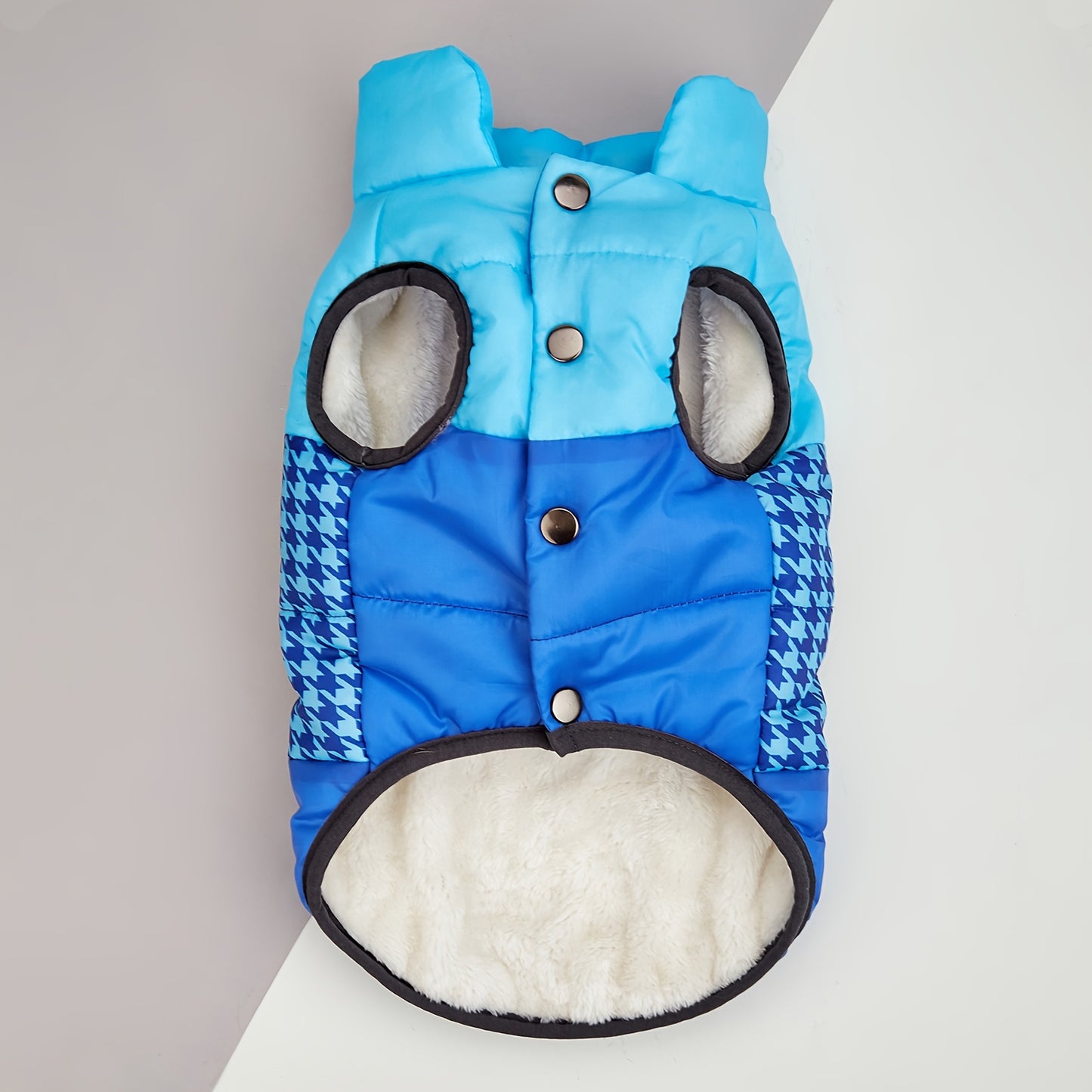 Manteau d'hiver rembourré, patchwork tricolore, pour chiens, diverses couleurs et divers motifs