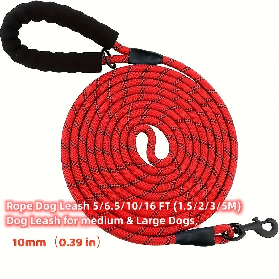 Laisse en nylon pour chien allongée et réfléchissante, corde ronde, corde de traction, diverses couleurs