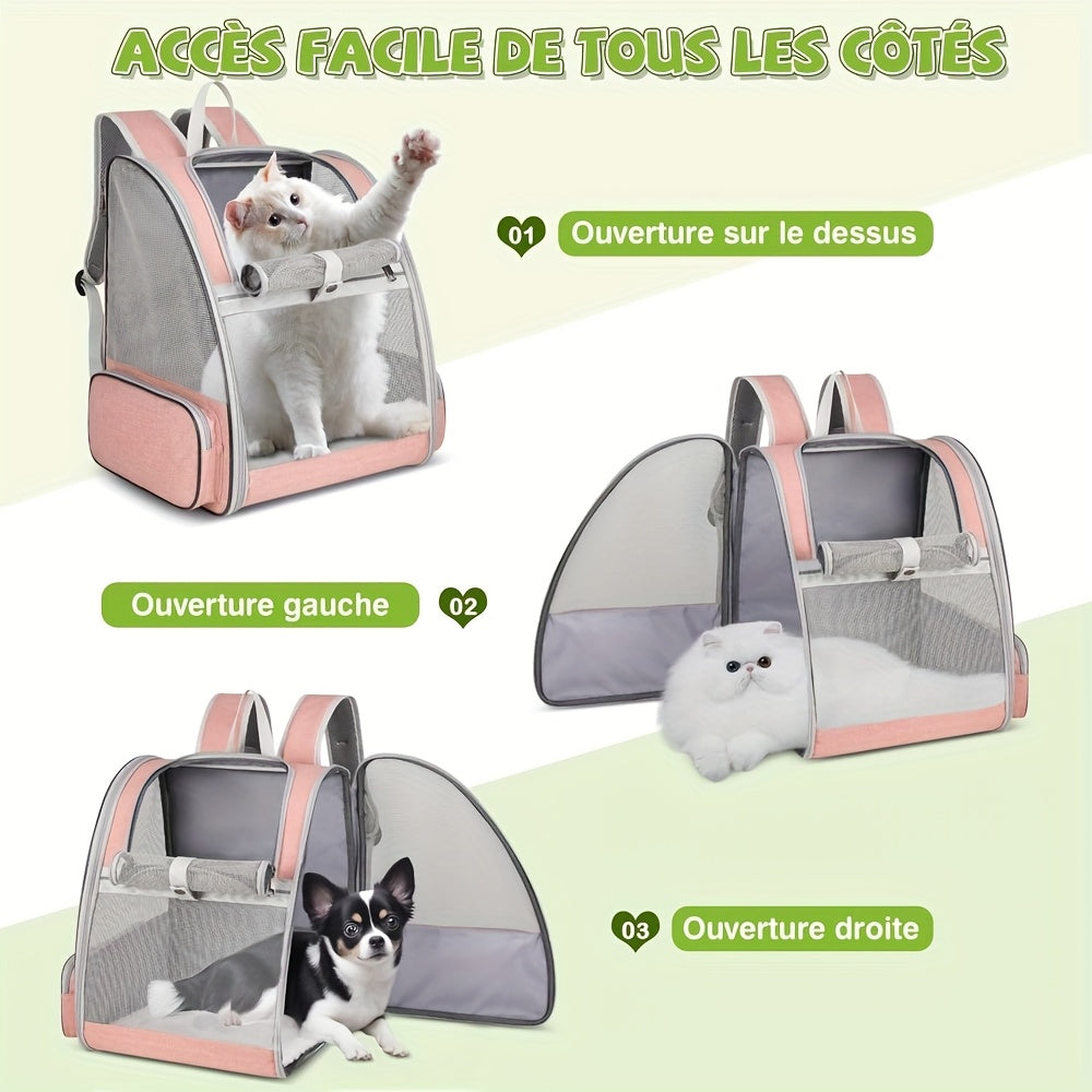 Sac à dos pour chien et chat, conçu en mailles pour une aération et un confort optimal, sac très spacieux, divers coloris