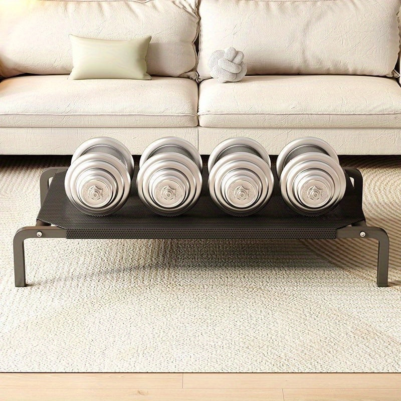 Lit surélevé pour chien et chat, lit rectangulaire robuste avec base ouverte pour une bonne ventilation, utilisation intérieur/extérieur - Montage facile et décoration moderne, noir