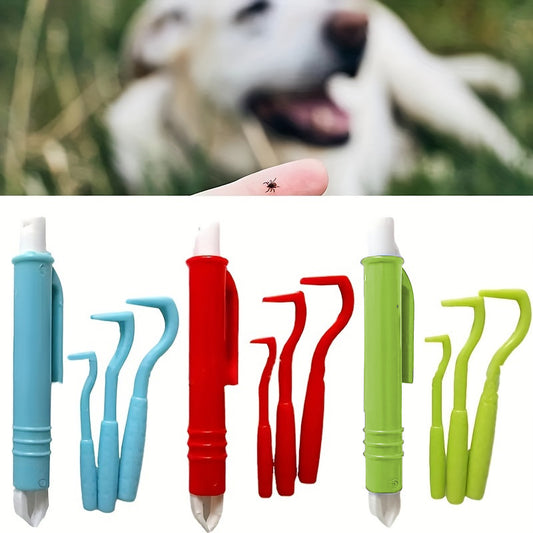 Kit anti-puces pour chien et chat, pinces à crochet facile à utiliser, protégeant votre animal des tiques et autres nuisibles, diverses couleurs