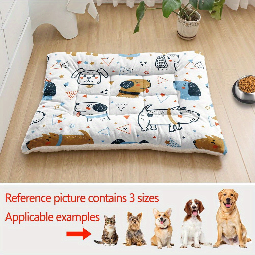 Lit/matelas pour chien avec imprimés mignons, lavable en machine - épais, doux et confortable