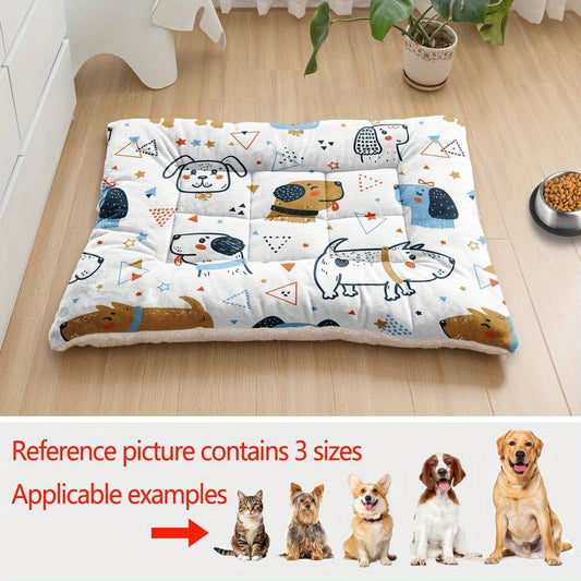 Lit/matelas pour chien avec imprimés mignons, lavable en machine - épais, doux et confortable