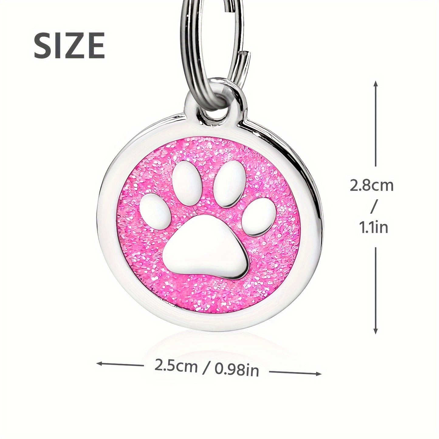 Médaille pour chien ronde avec patte scintillante à personnaliser