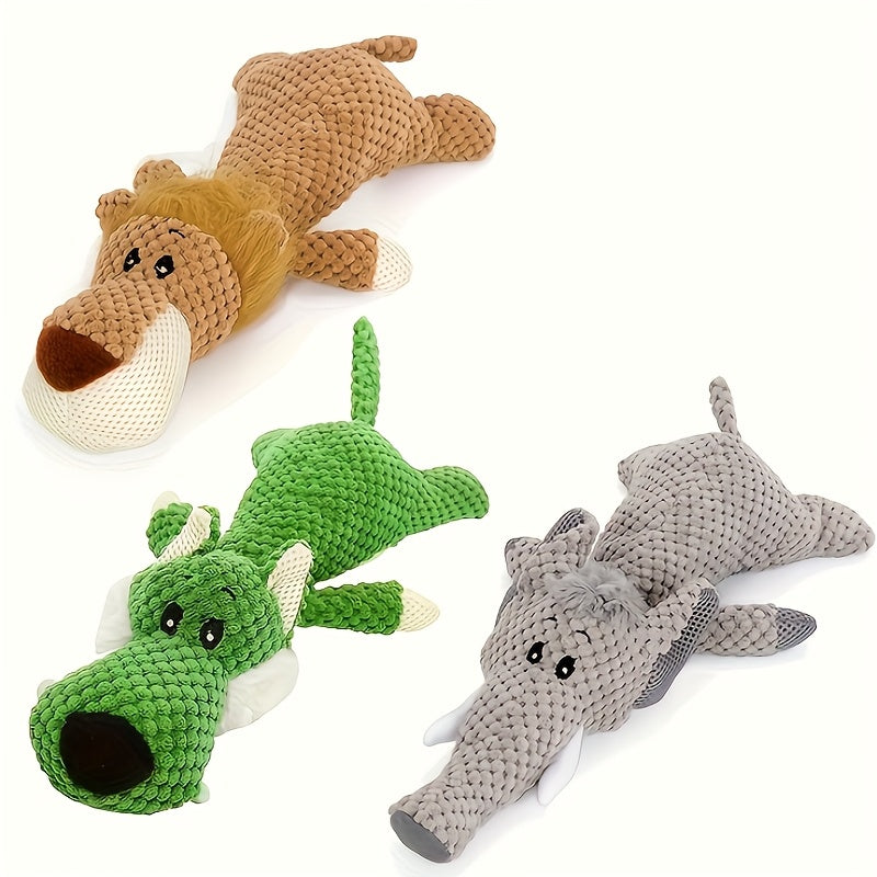 Grande peluche pour chien avec son, modèle de lion, loup, éléphant et canard