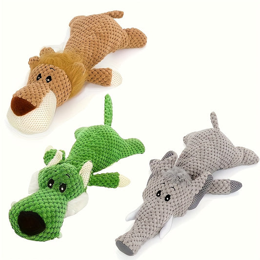 Grande peluche pour chien avec son, modèle de lion, loup, éléphant et canard
