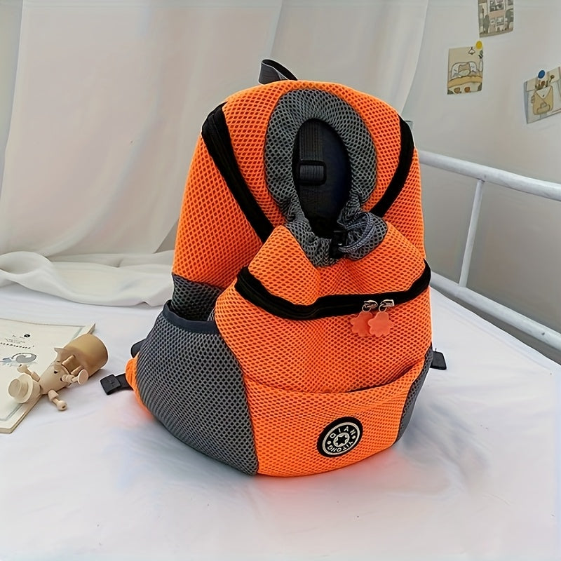Sac à dos pour petit chien, ajustable à l'avant, avec rembourrage confortable et fenêtres en filet pour une aération et un confort optimal