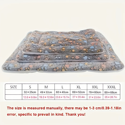 Tapis épais pour chien, moelleux et bien chaud, motif imprimé de pattes