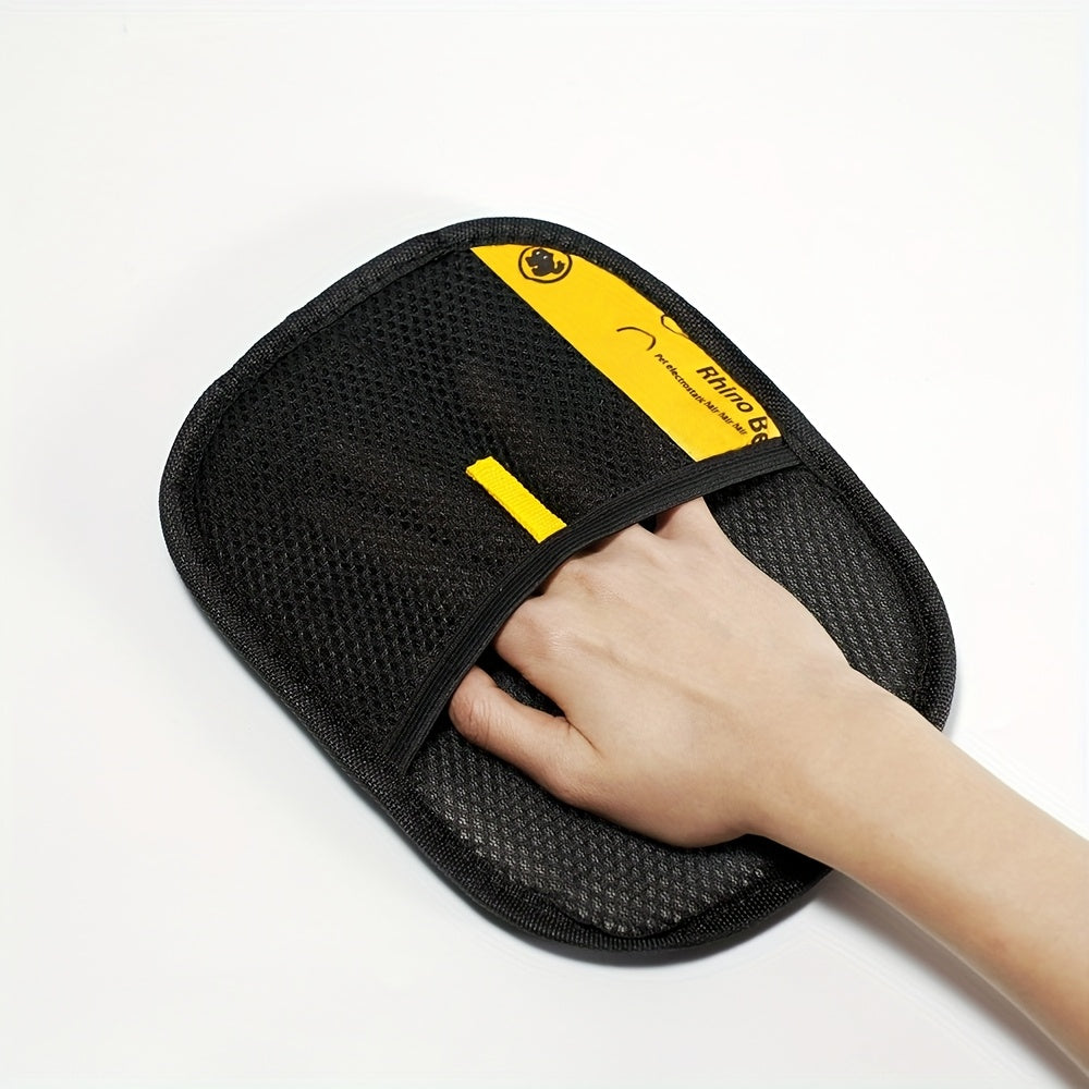 Gant amélioré pour éliminer les poils de chiens et chat sur toutes surfaces, noir