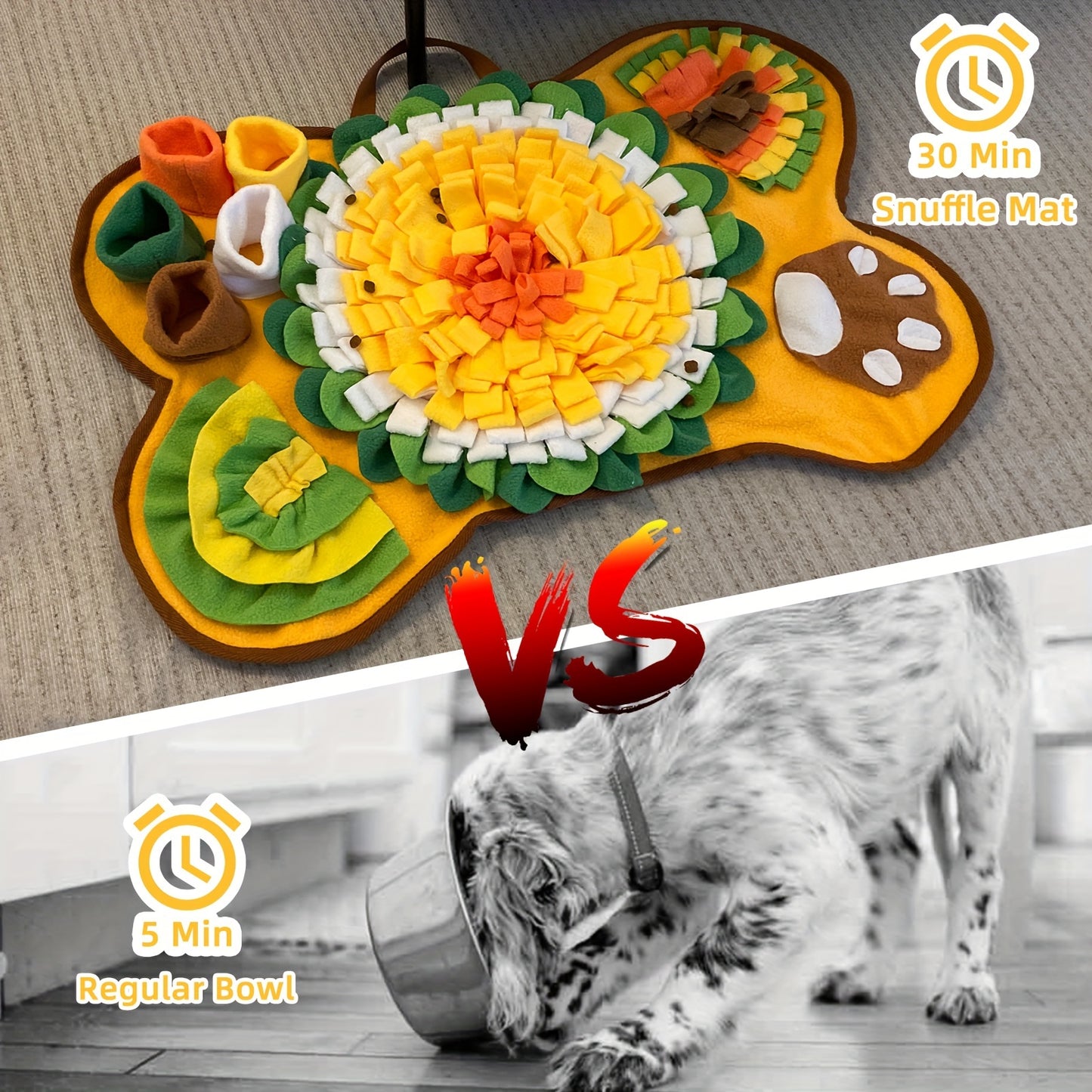 Tapis interactif pour chien en forme d'os, tapis pour jeux olfactifs et alimentation lente, lavable en machine