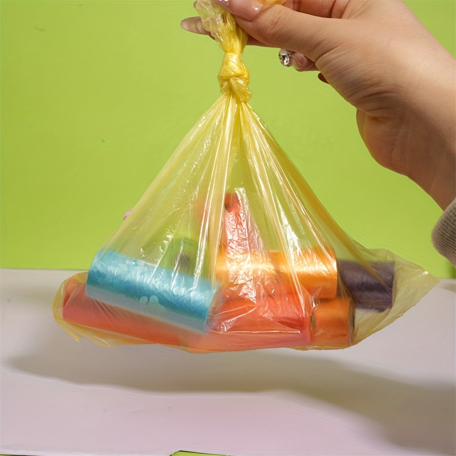 8 rouleaux de sacs pour excréments d'animaux pour les promenades en extérieur, diverses couleurs aléatoires