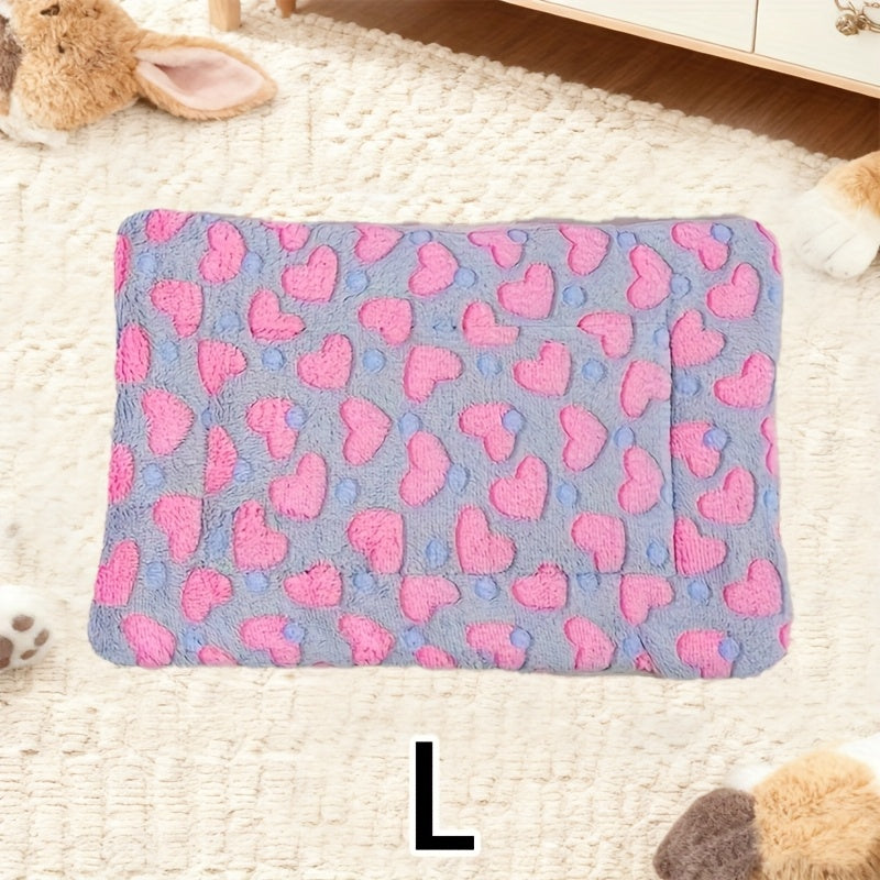 Tapis double épaisseur pour chien et chat, chaud et confortable, divers motifs imprimés, diverses couleurs