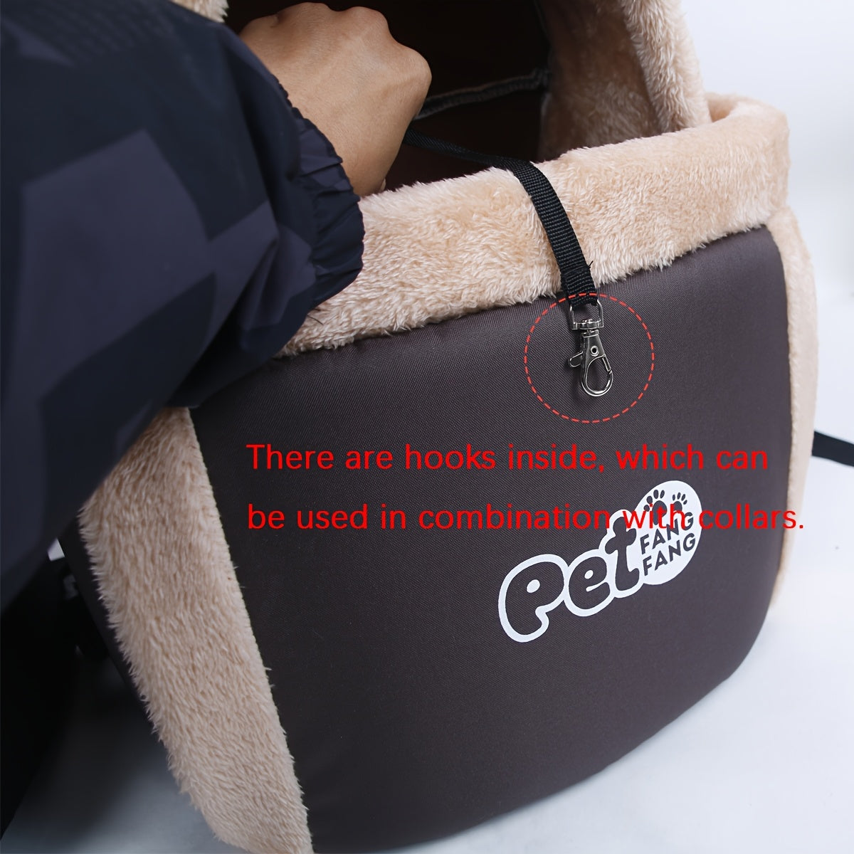 Sac de transport pour chat et petit chien, grande capacité pour rester au chaud en hiver, avec un harnais de sécurité, doux et respirant, design mignon, diverses couleurs